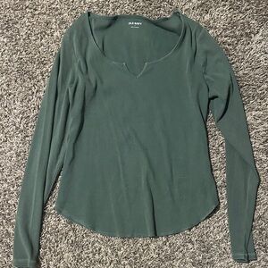 Old Navy Women's Forest Green Long Sleeve Tee